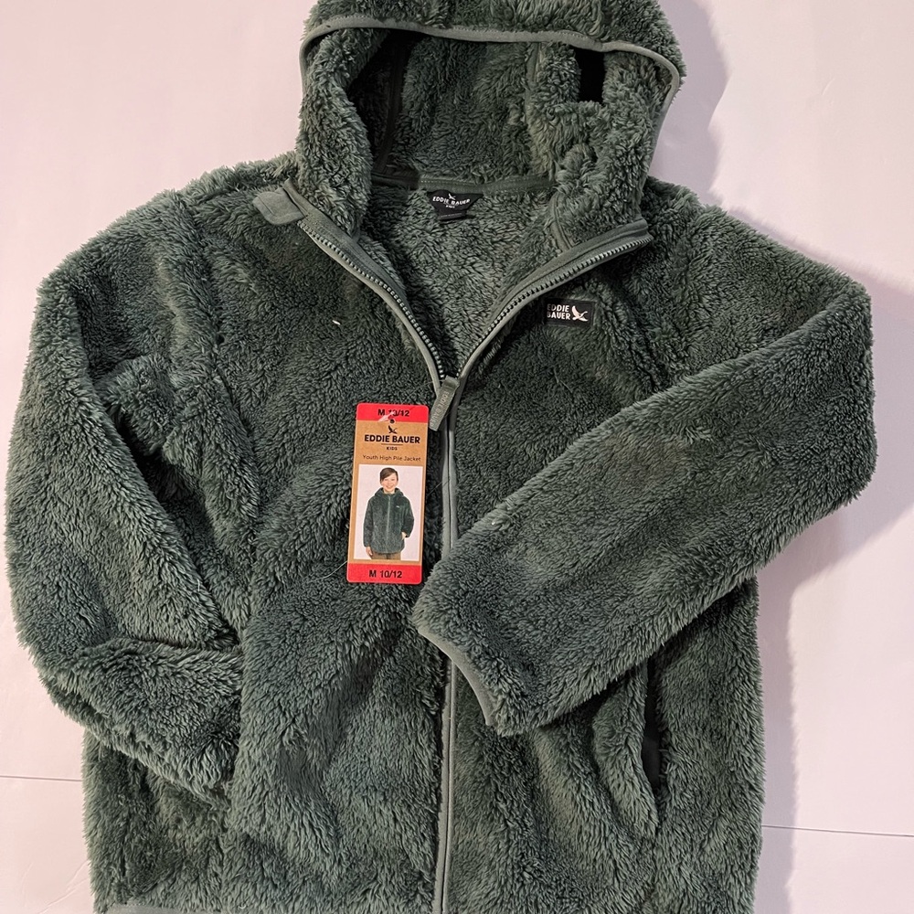 Eddie Bauer kids/ youth Forest Green Hooded Fleece